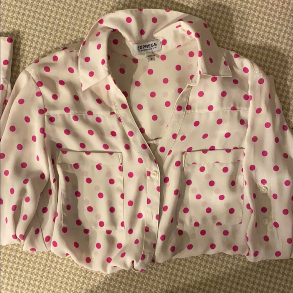 Express portofino polka dot shirt